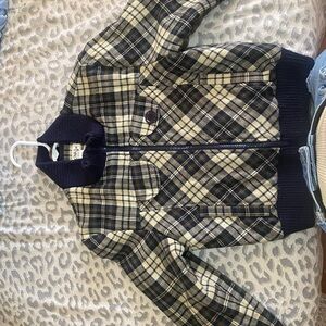 Cato Kids Plaid Jacket - Black and Cream